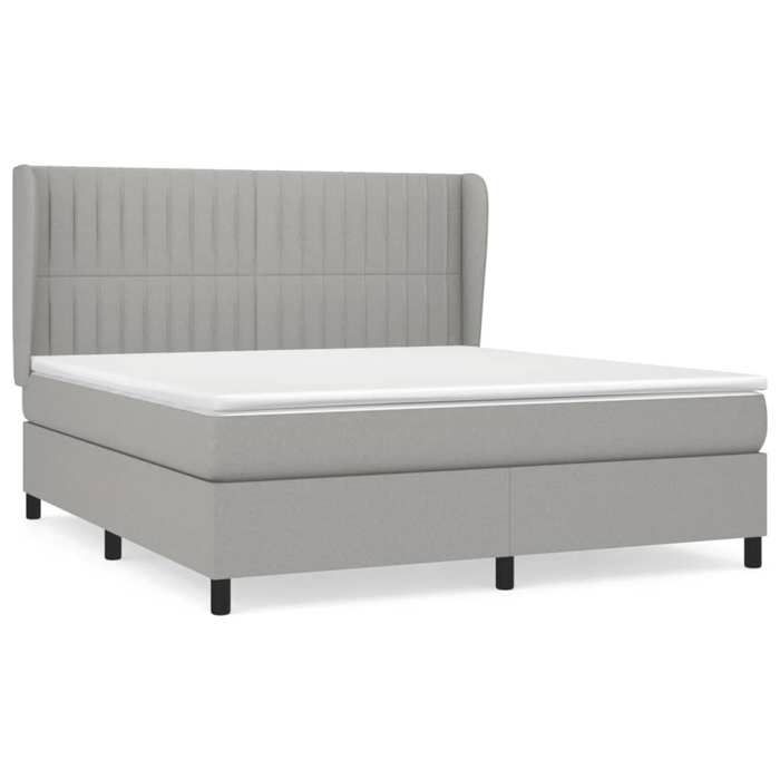 Maison Exclusive - Sommier à lattes de lit avec matelas Gris clair 180x200cm Tissu
