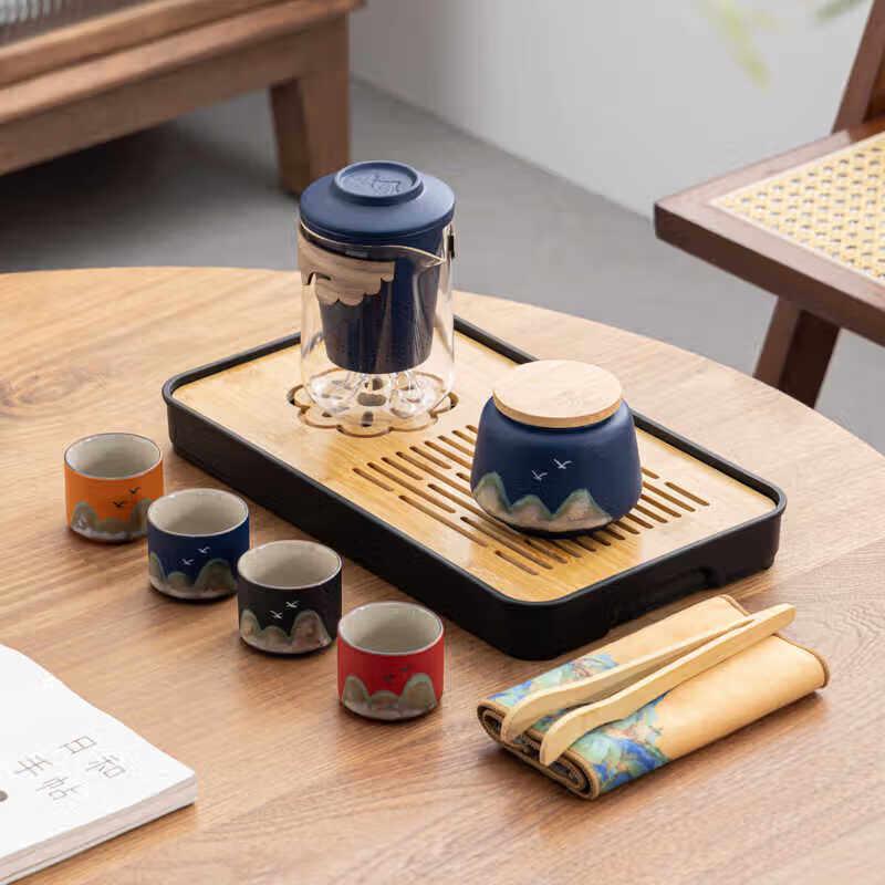 Qianli Jiangshan Portable Ceramic Travel Tea Set