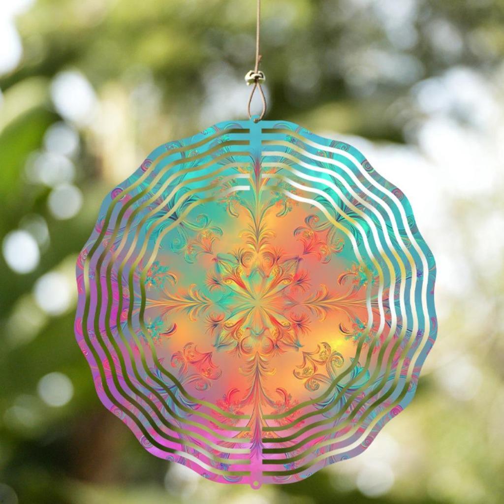 10 Zoll Metall Windspiel Gartendeko 360 Grad Drehendes Outdoor Hängendes Windspiel für Rasen Balkon Hof Kein Strom Benötigt Geschenk