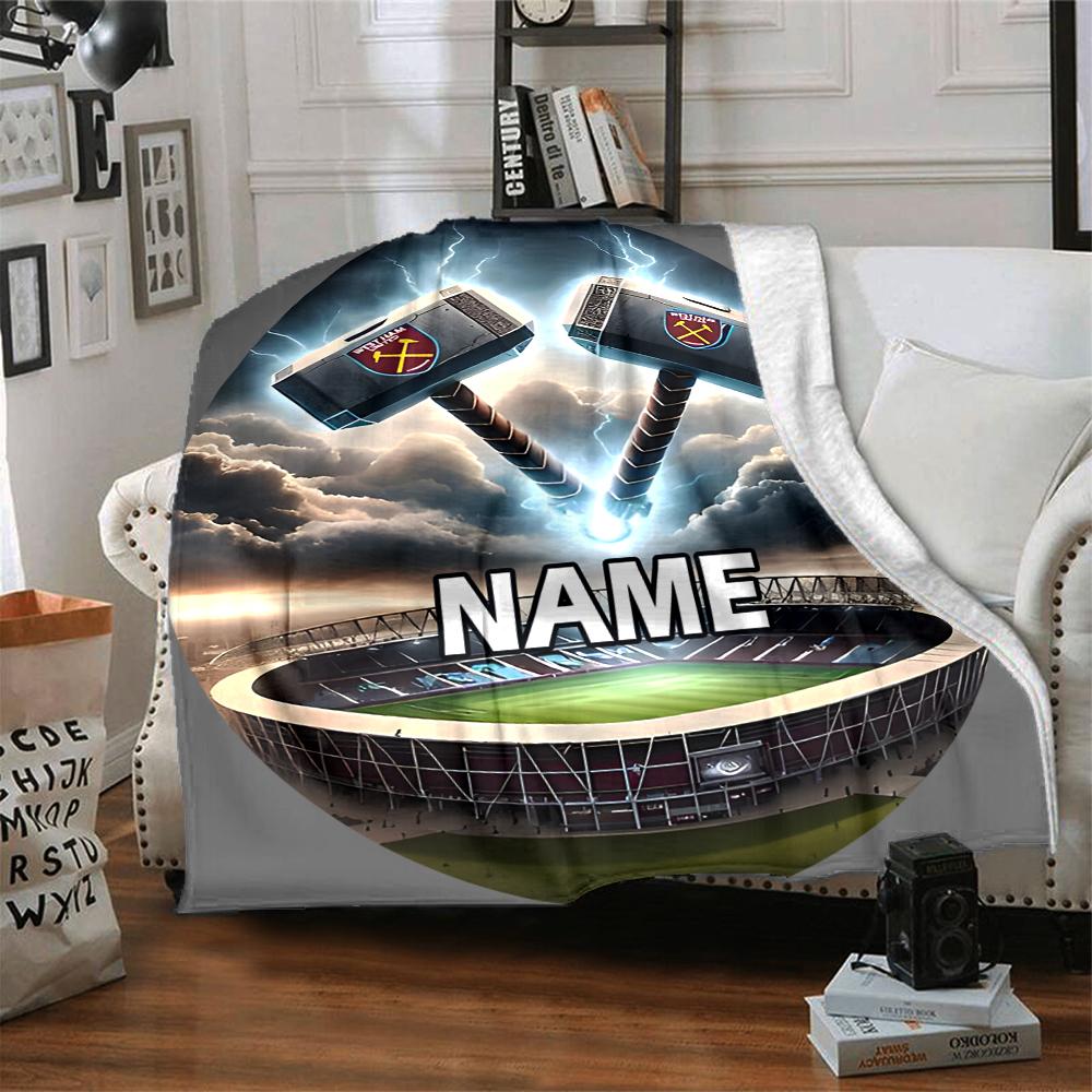 Custom Name Juventus Badge blanket for Couch & Bed, Plush Cozy Fuzzy Blanket Super Soft & Warm Blankets for Fall and Winter. 0908255