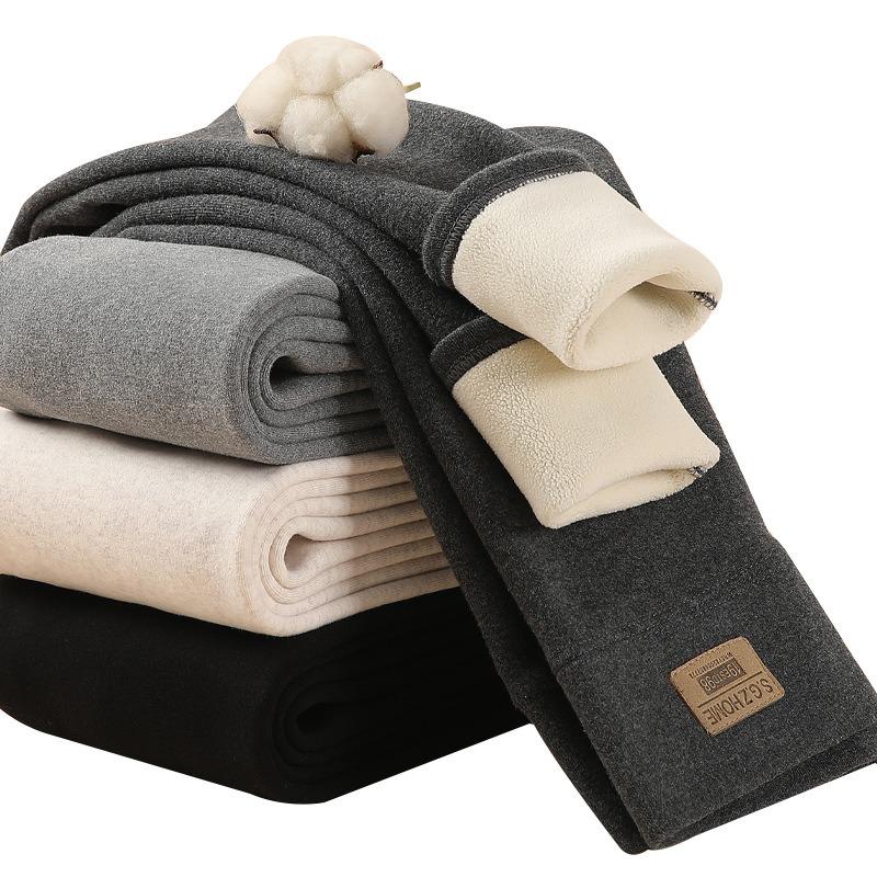 Lammwoll-Leggings Damen Herbst und Winter Fleece verdickt Außenbekleidung High-Waist figurbetont kältebeständig integrierte warme Unterhose