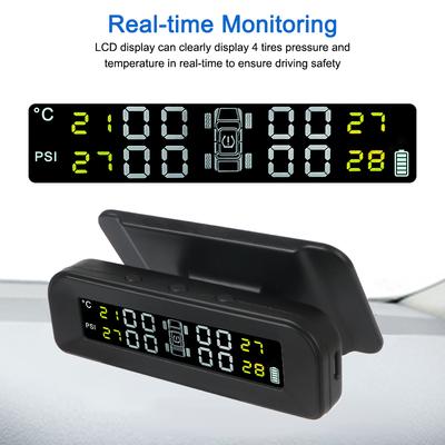 Solární napájení se 4 externími senzory Automatický bezpečnostní alarm Systém monitorování tlaku v pneumatikách