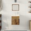 Bathroom Furniture Set Wall Mounted 3 pcs Reclaimed Wood Effect Particleboard