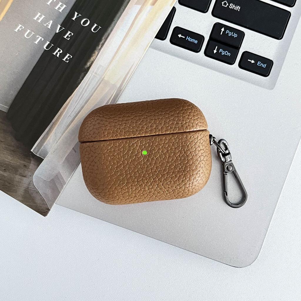 High End Business Bluetooth Earphone Case For Apple AirPods 1 2 3 4 Pro 2 3 Retro Litchi Texture Leather Protect Headphone Cover