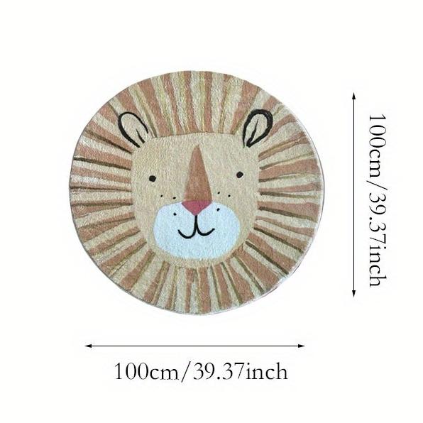 

1pc Round Cartoon Cute Lion Home Bedroom Carpet Washable Dirt-resistant Anti-slip Carpet Plush Soft Carpet Polyester 100x100cm 100x100cm