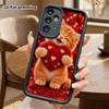 Phone Case: 2D Flat Samsung Galaxy A34 A35 M05 M06 S20 S22 S21 FE Plus 5G Layered Protective Case, Red Heart Orange Cat, Christmas and Halloween Gift