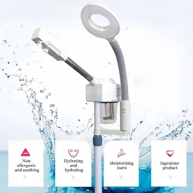 2-in-1 Facial Steamer Rehydration Machine Multi-functional Sprayer Facial Magnifying Lamp Professional Beauty Equipment