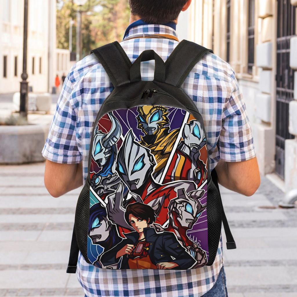 Ultramans Backpack Male Polyester Cycling Backpacks Pattern Novelty High School Bags Rucksack