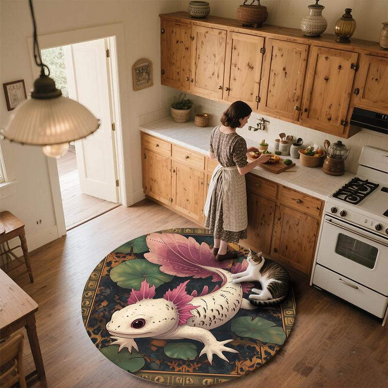 Salamander,Round Area Rug,Carpet Rug for Living Room Bedroom Sofa Playroom Decor,Non-slip Floor Mat