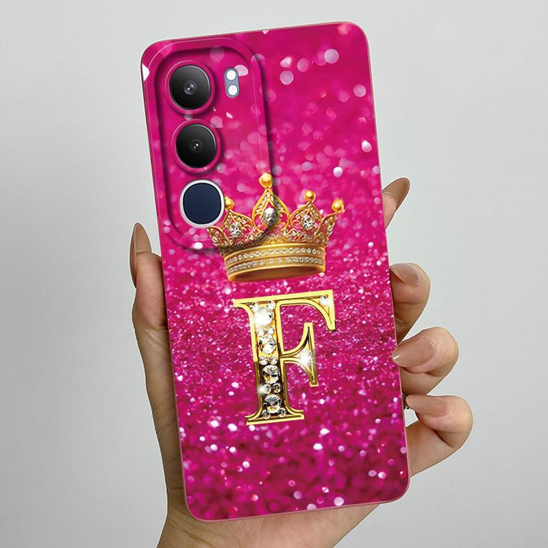 Pro Vivo Y19s 4G Pouzdro Koruna Počáteční Písmeno Měkký Silikonový Ochranný Zadní Kryt Pro Vivo V2419 Coque pro VivoY19S Y 19 s Fundas