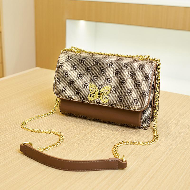 New Printed Women's Bag 2026 New High-End Fashion Retro Butterfly Underarm Chain Versatile Bag Single Shoulder Crossbody Bag