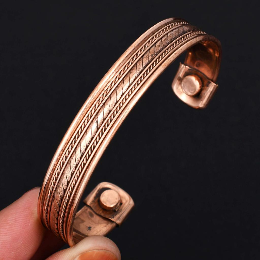 Pure Copper Twisted Wire Bangle Bracelet, Copper Adjustable Bangle, Handmade Copper Jewelry Gift for Men & Women