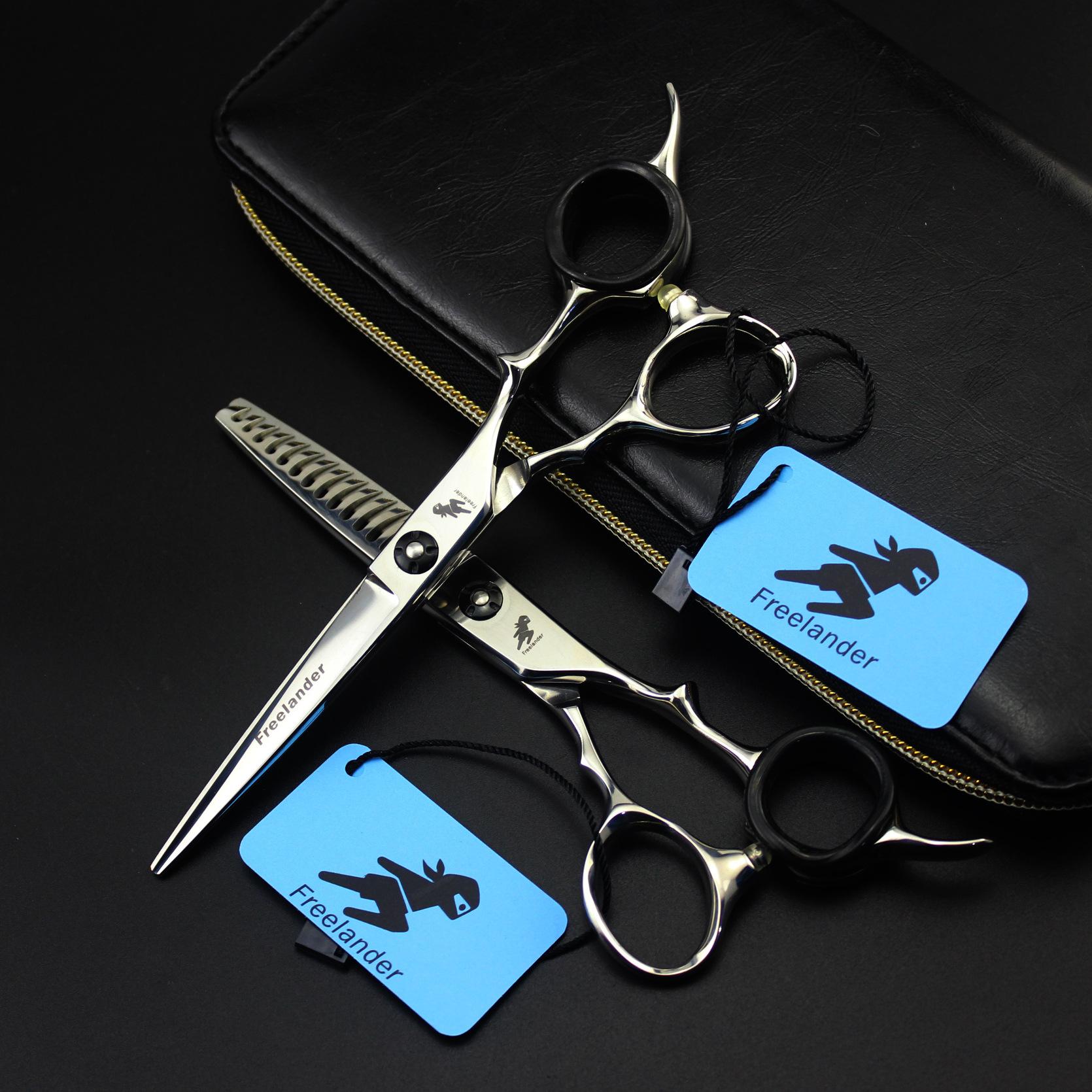 6.0 inch Freelander, hair scissors, hair scissors, flat scissors, tooth scissors, thin scissors, antlers and teeth. Flat scissors