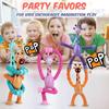 4 Pieces Pop Tubes Sensory Toys Giraffe Fidget Tubes Pack Telescopic Suction Cup Toys Fidget Toys for Kids (Giraffe)