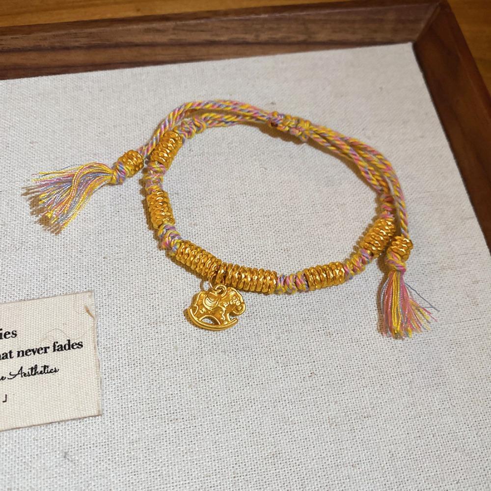 Hand-woven Zodiac Horse Bracelet Year of The Horse Chinese Red Handrope  Spring Festival