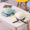 Family Beach Hat Natural Straw Woven Wide Brim Sun Protection Foldable Lightweight Summer