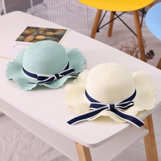 Family Beach Hat Natural Straw Woven Wide Brim Sun Protection Foldable Lightweight Summer