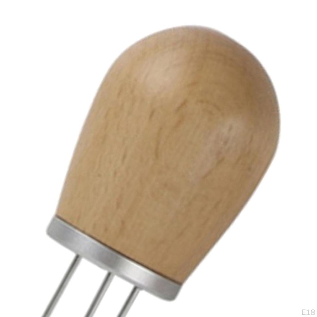 Wooden Coffee Tamper Espresso for . Stainless Steel Flat with Height Adjustable Handle