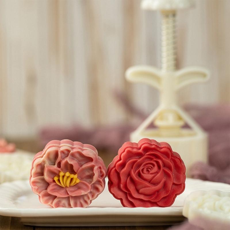 Multifunktionales Dessertformen-Set Dessert-Presswerkzeug Rosenförmiges Dessertformwerkzeug Mungobohnenkuchenformen zum Backen