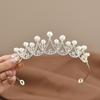 Elegant Rhinestone & Pearl Princess Crown for Evening Gowns