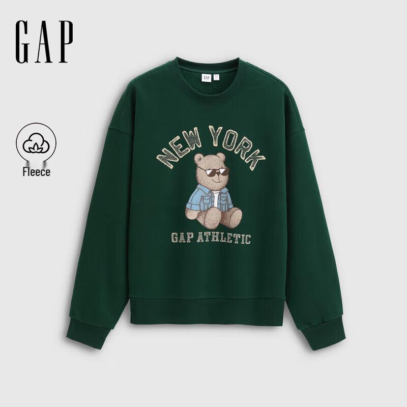 Gap Unisex Bear Print Fleece Pullover Sweatshirt