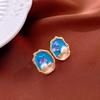 Medieval vintage earrings, court style niche high-end stud earrings Internet celebrity retro earrings jewelry women