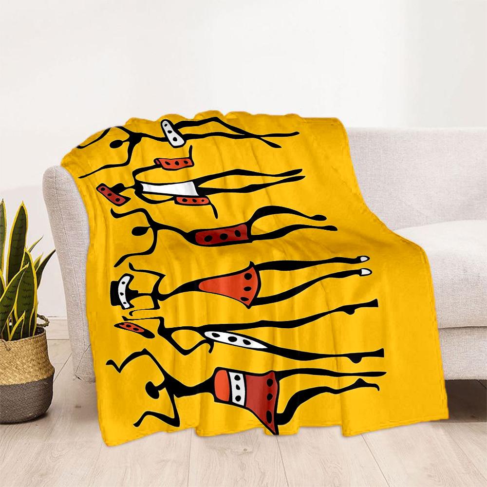 African Style Blanket Warmthful Decor Perfect for Sofa Bed Bedding All-Season Use Playful Design Gifts For Family Or Friends