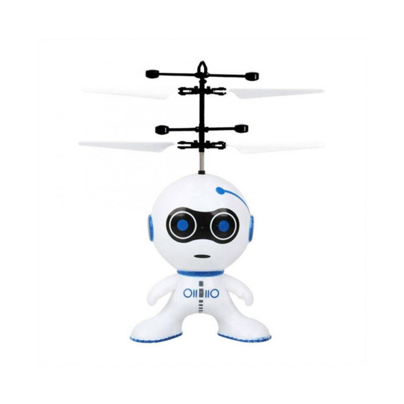 Mini Induction Flying Robot 2CH Gyro Helicopter Drone Kids Christmas Gift Toy