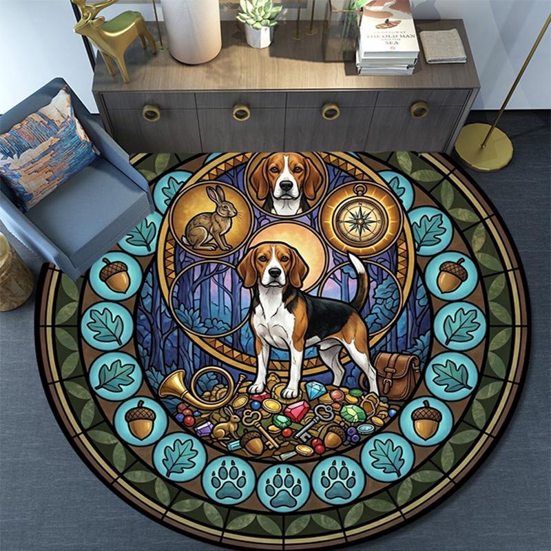 Bulldog Heritage Symbols Round Area Rug Under Office Chairs Bedroom Living Room Home Decor