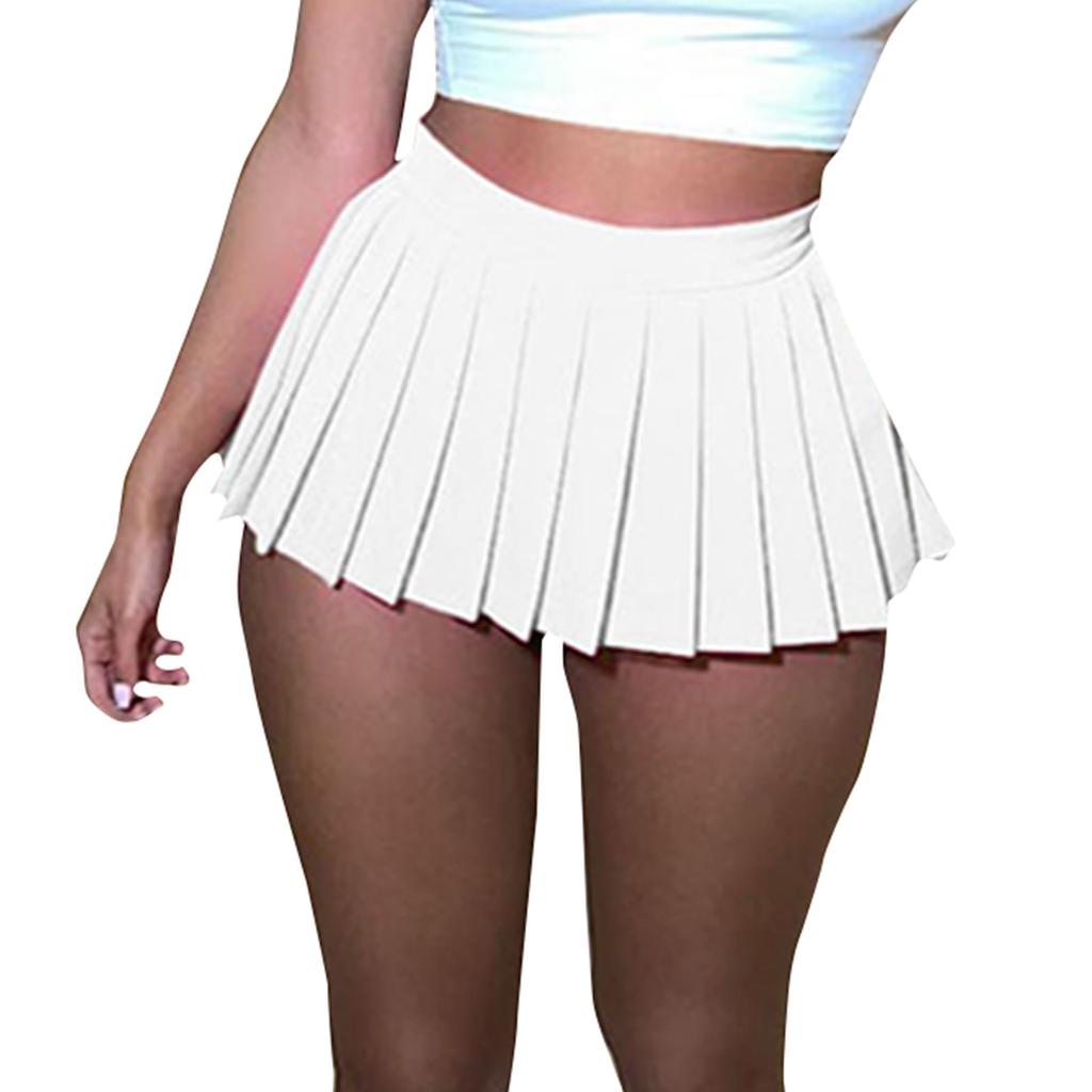 Damen Sommer Täglich Einfarbig Sexy Kurzer Faltenrock