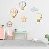 5 Pcs Star Cloud Hot Air Balloon Nursery Decor Boho Wooden Wall Hanging Sign for Bedroom Classroom Playroom Baby Shower Decoration