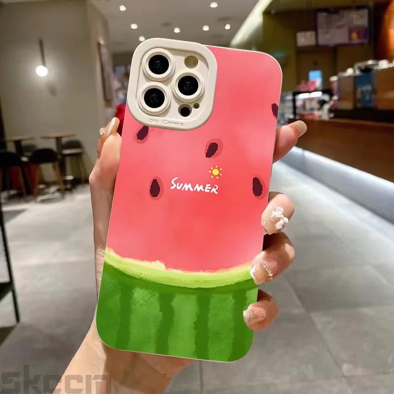 

Чехол для Samsung Galaxy S25 Ultra S24 S23 S22 S21 Plus S20 FE A15 A35 A54 A55 Летний Арбуз Кот Собака Узор Чехол для телефона A55 5G