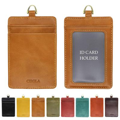 Cowhide Card Genuine Name Tag Employee Card ID Name Pass Commuter Card Genuine Cowhide ID for Commuting To Work or Card Storage [CIBOLA] High-quality