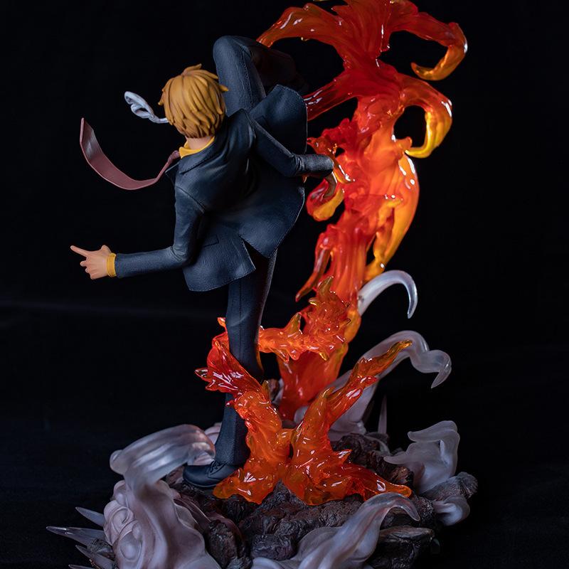 Animation Two-dimensional Peripheral, Sanji, Flame, Standing Posture, Large-scale Model Ornament