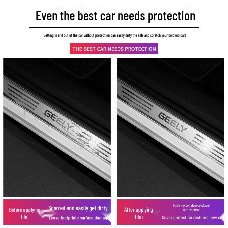 Geely Xingyue/Xingyue L/S Vítací pedál TPU Ochranná fólie Proti poškrábání Prahová lišta Dveří Průhledný kryt