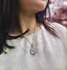 Pure Silver S925 Natural Mizzonite Jade Gourd Pendant Necklace - High Ice Variety for Women, with Chinese Style Fu Lu Charm