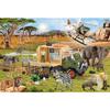 Puzzle 60 pièces schmidt - sauvetage d'animaux aventureux - schleich lionceau et hippopotame