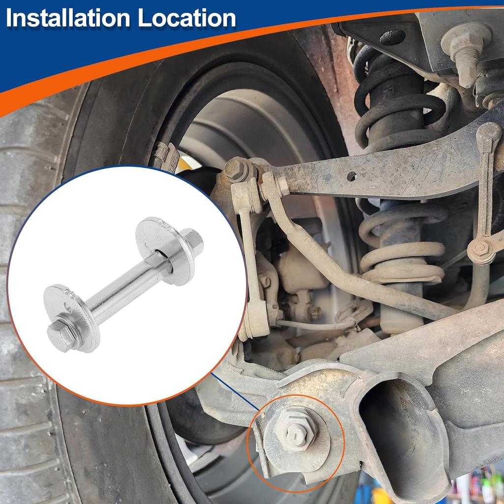 ACROPIX Camber Alignment Bolt Front Alignment Bolt for Toyota Tacoma 2.4L 2.7L 3.4L 1996-2004 for Toyota 4Runner 2.7L 3.4L 1996-2002 with Nuts Cam