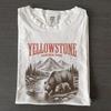 Yellowstone Nationalpark Shirt, Vintage Bärenberg Grafik T-Shirt, Retro Wildtiere Comfort Colors Wandern Natur Bekleidung