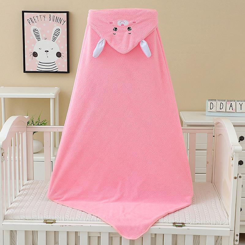 Baby Children Bath Towels Newborn Quilt Bag Towel Bag Quilt Coral Fleece Wrap Towel Embroidered Blanket Animal Eye Closed Hooded Cape