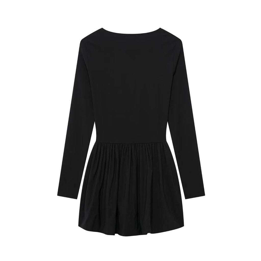 TAOP&ZA Women's Elegant Square Neck Balloon Silhouette Short Dress - Early Spring Collection