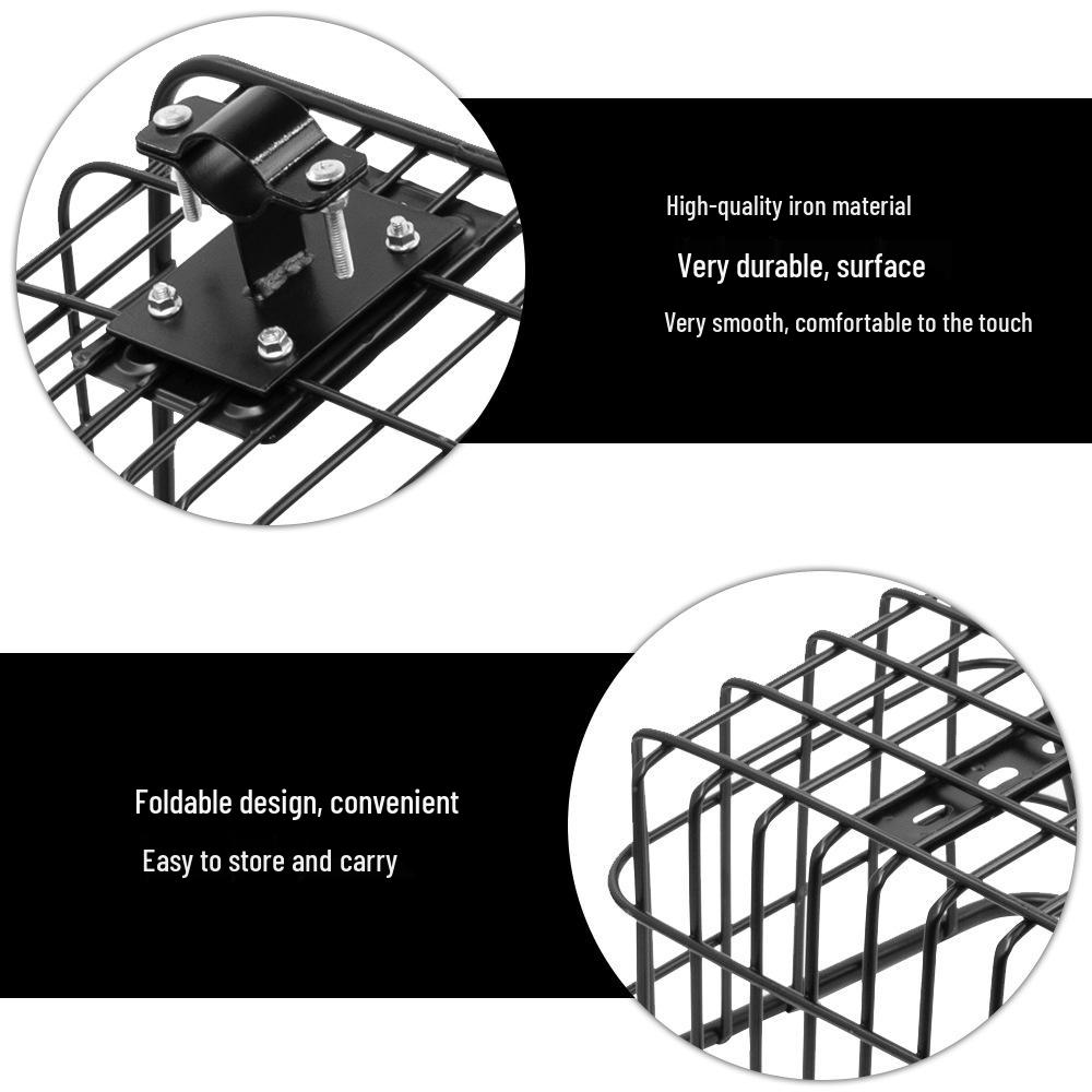 Universal Iron Tube Front Basket for Electric Scooters - Portable Storage Accessory