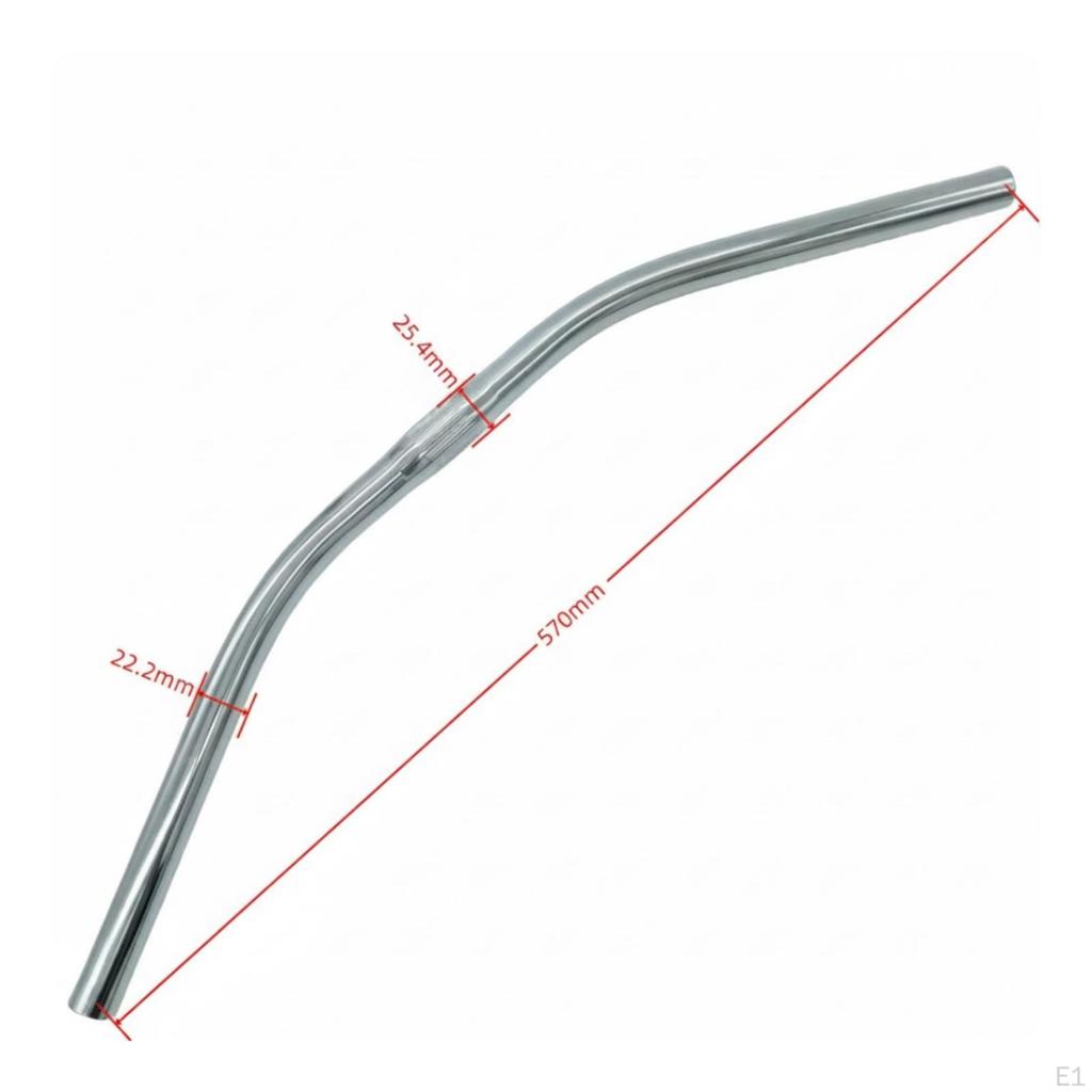 Curved Bike Handlebar Smooth Tube 25.4 Mm Clamp