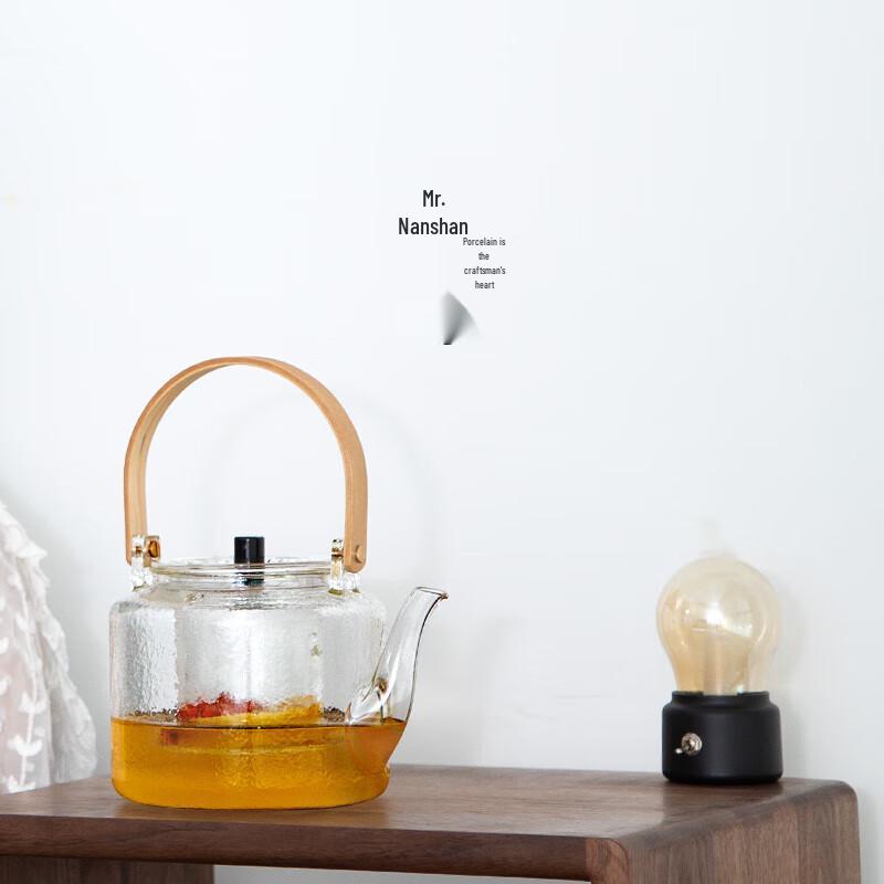 Nanshan Chinese Beam Handle Glass Tea Pot & Electric Ceramic Stove Set