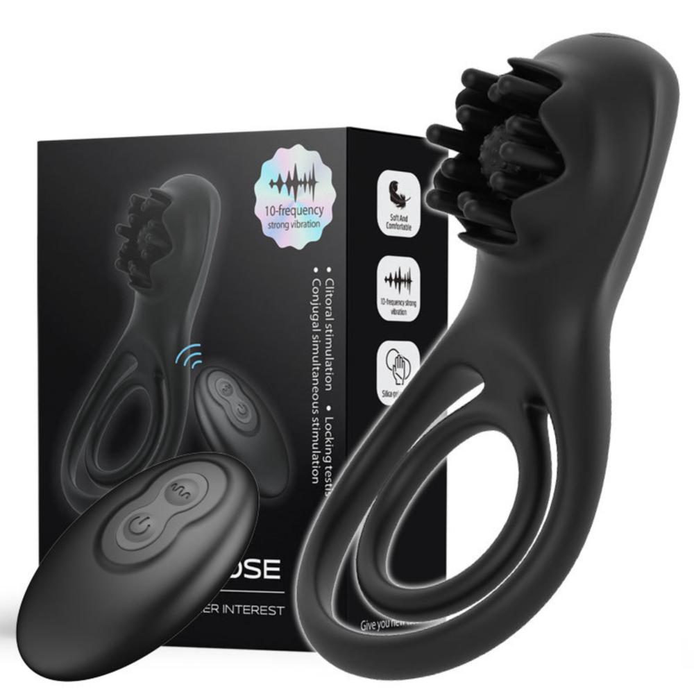 Lock Essence Ring Male Couple Vibrator Delay Remote Control Silicone Ring Sex Toys