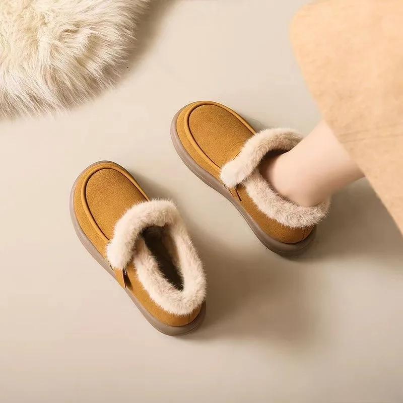 Fashionable New Plush Comfortable Super Warm Anti Slip Soft Bottom Belt Buckle Women's Shoes Winter Women's Snow Boots