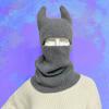 Unisex Teufelshörner Kreative Strickmützen Herren Winter Warm Vollgesichtsabdeckung Winddichte Sturmhaube Hut Outdoor Damen Skimaske Mütze