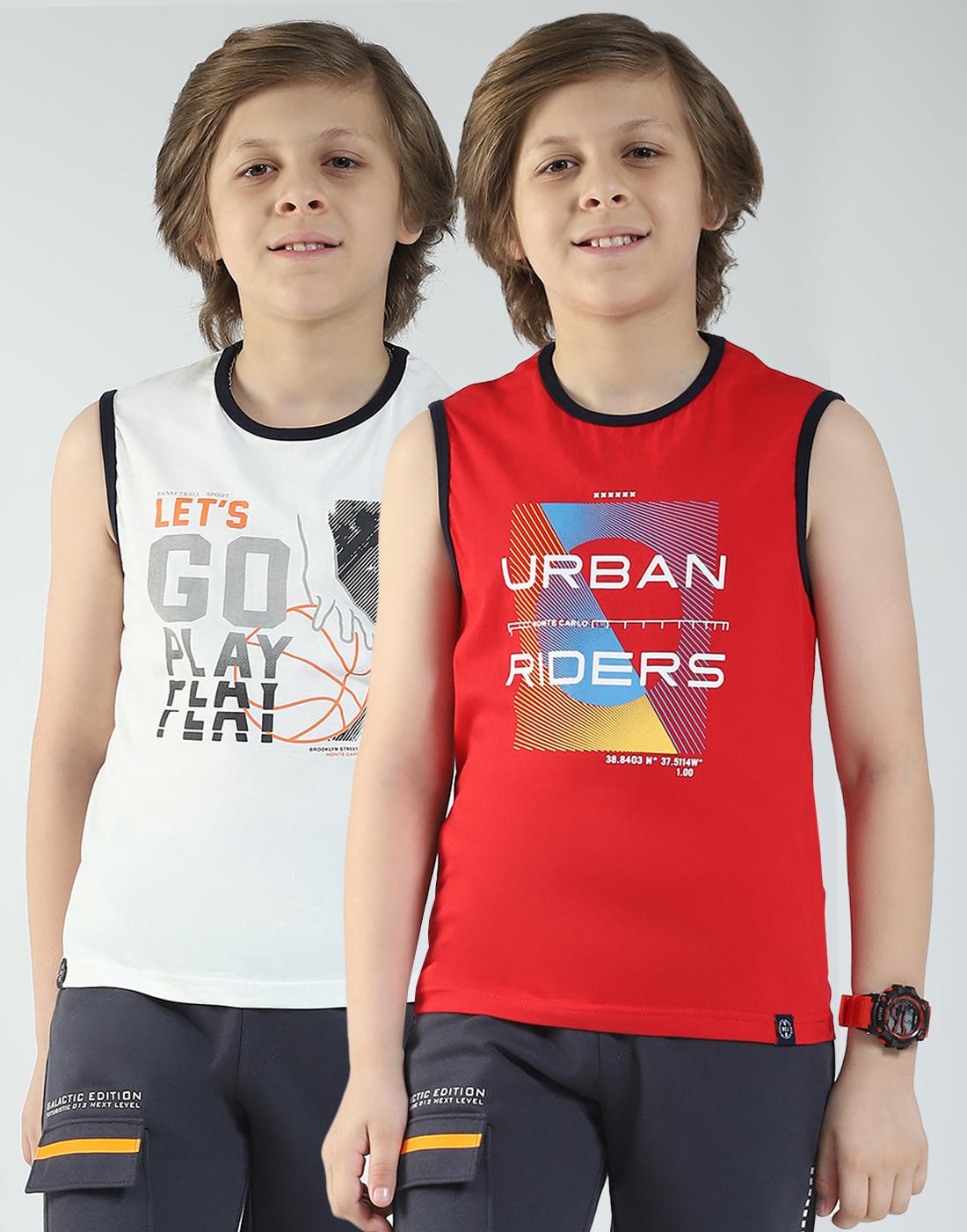 

Футболка для мальчика стандартного кроя с принтом | Полурукав | Круглый вырез | Повседневная футболка для мальчика 4-5 YR покинуть белый/красный