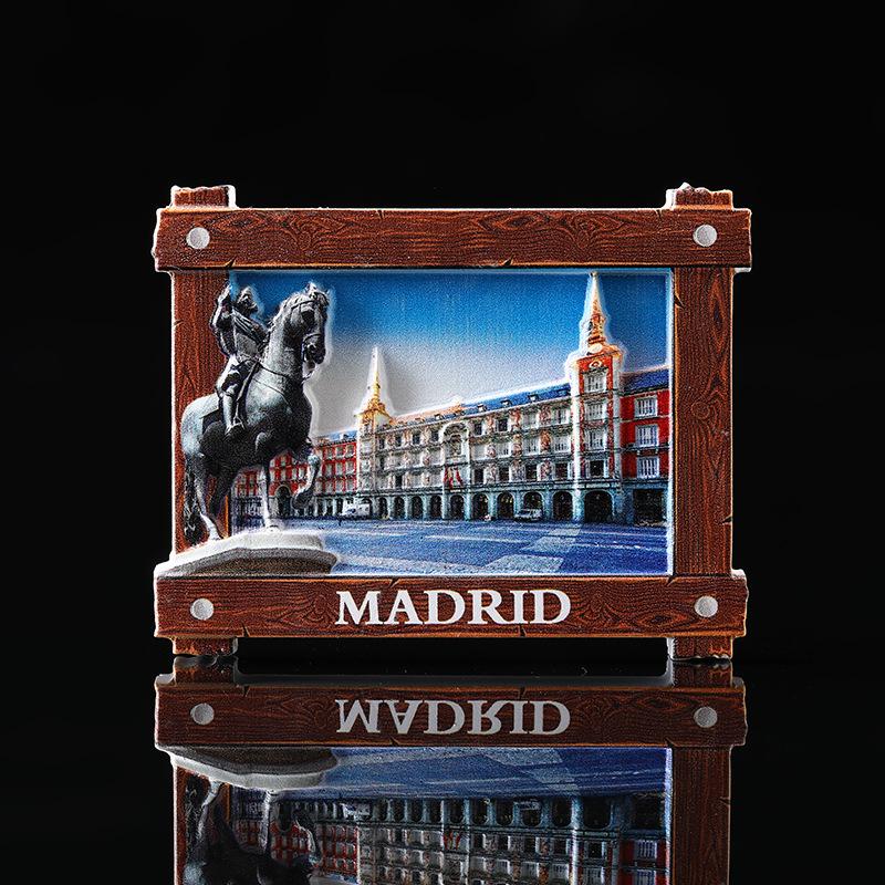 Kühlschrankmagnet mit Spanien-Land-Souvenir, Madrid, Barcelona, Magnetmagnete für den Kühlschrank, Kunstharz, bemalt, dekoratives Kunsthandwerk
