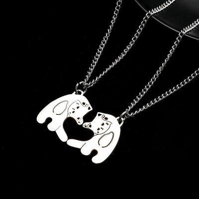 Cute Than Heart Cat Necklace Creative Cartoon Students Titanium Steel Pendant Niche Couple Necklace Pendant Does Not Lose Color